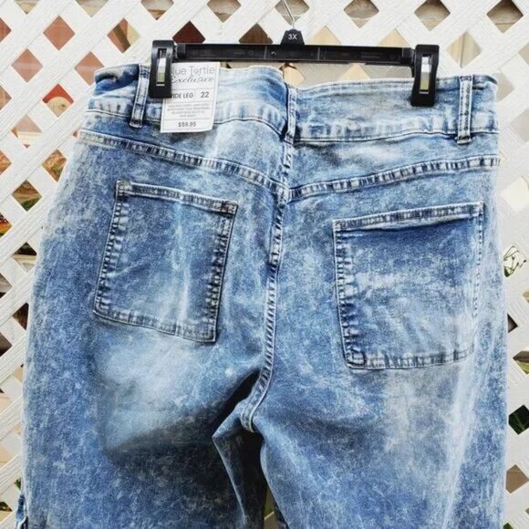 NWT Urban Outfitters BDG Denim Blue Turtle Exclusive Blue Cargo Wide Leg Jeans - Picture 7 of 11